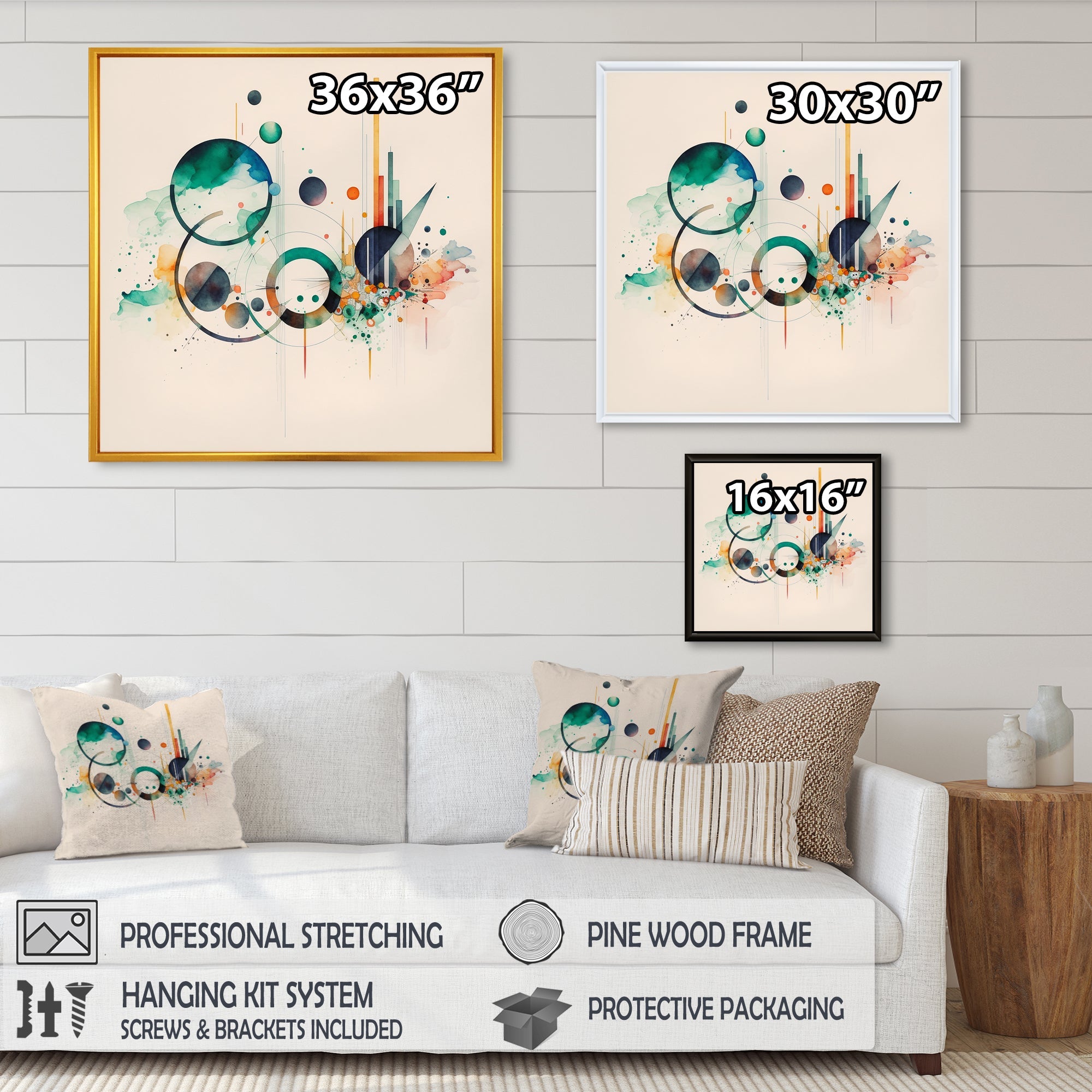 Multi-Color Watercolor Geometric Art II