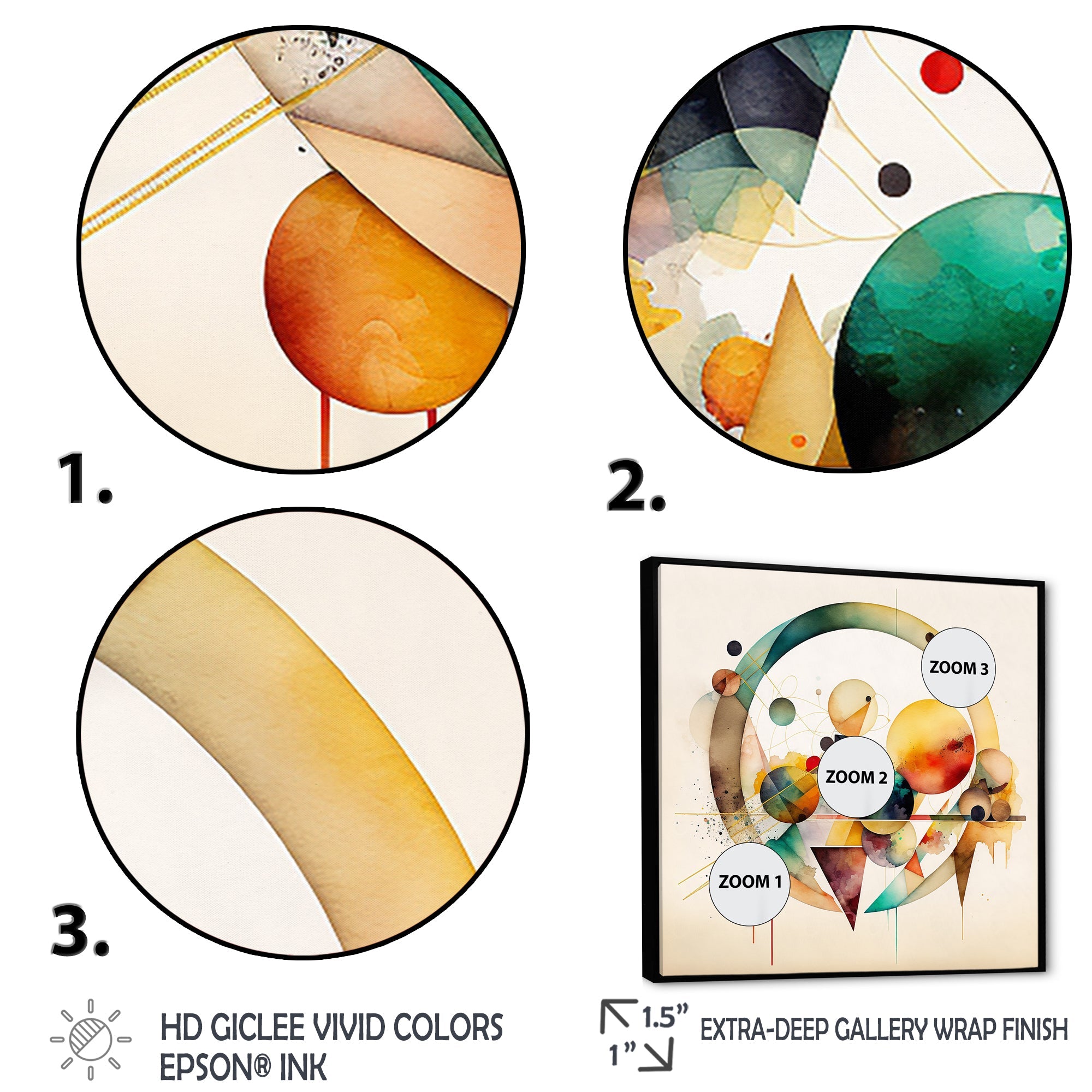 Multi-Color Watercolor Geometric Art IV