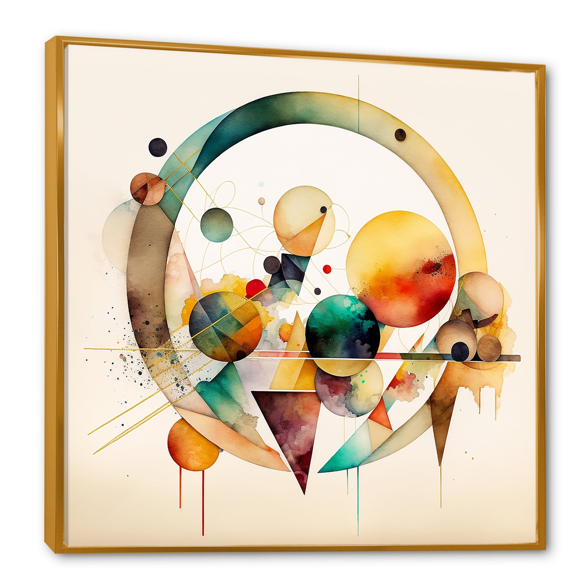 Multi-Color Watercolor Geometric Art IV