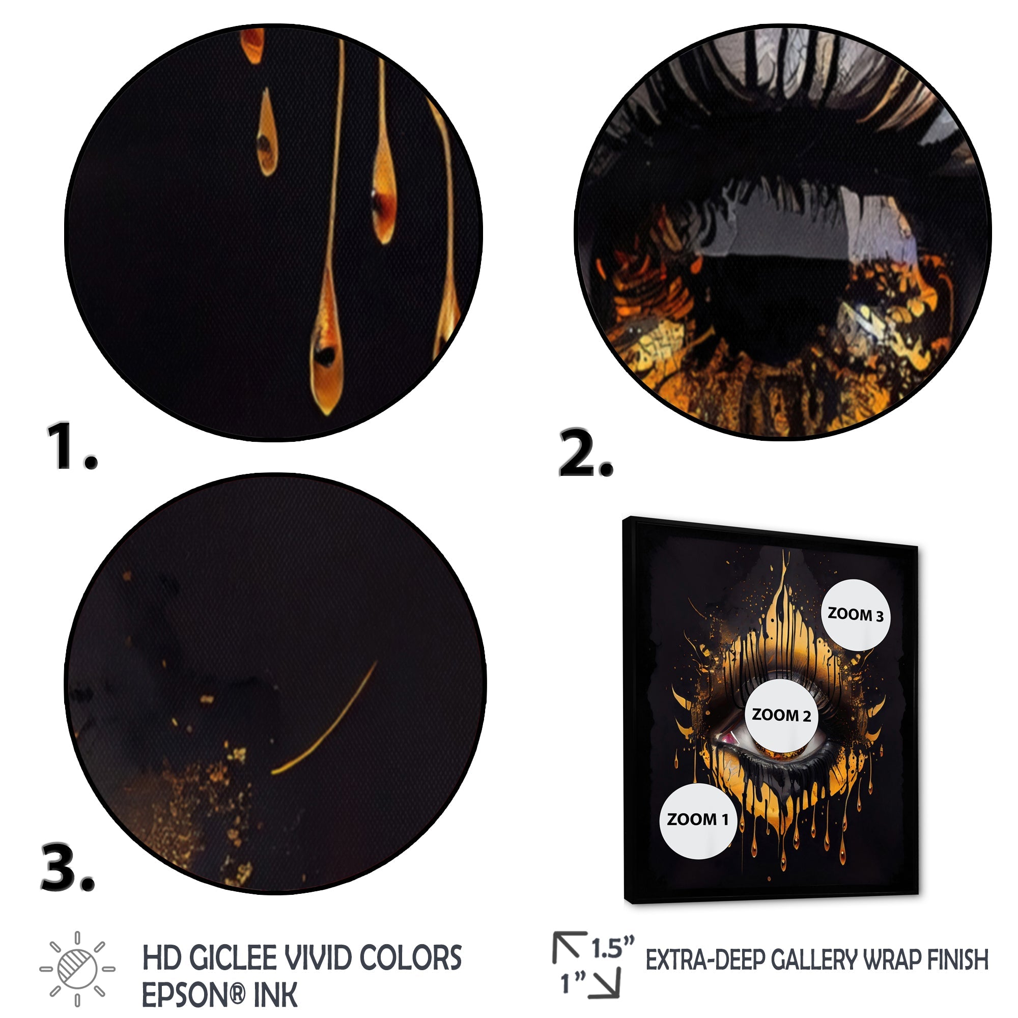 Black And Gold Liquid Eye I