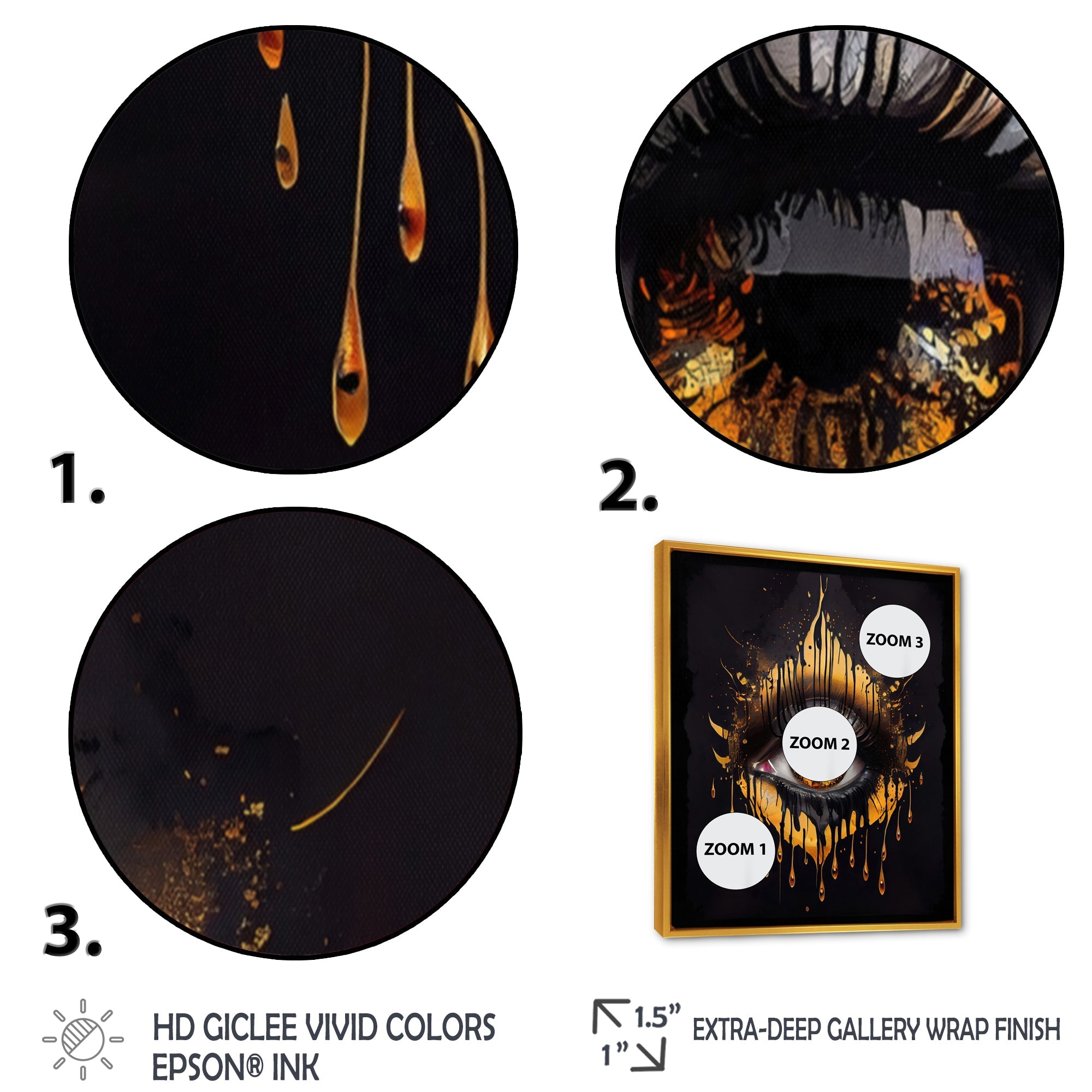 Black And Gold Liquid Eye I