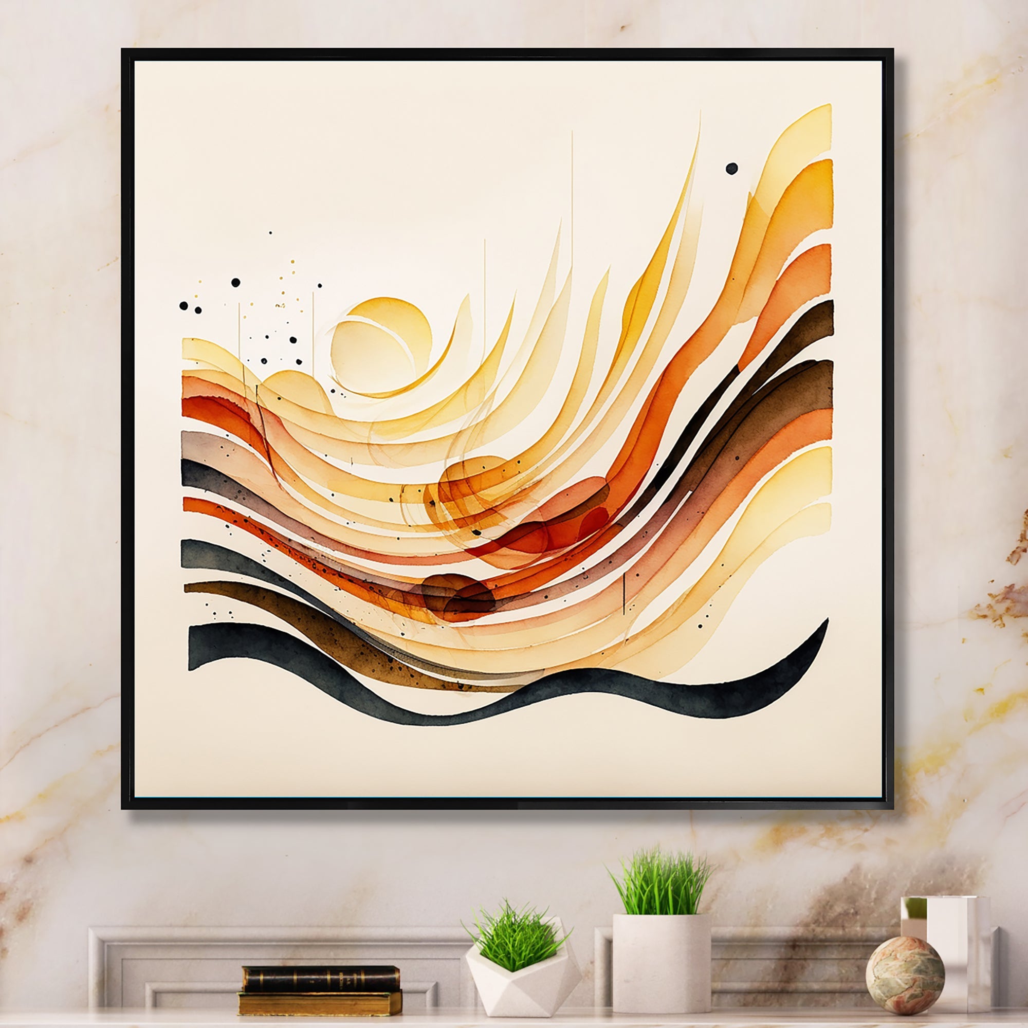 Burnt Orange Waves Abstract IV