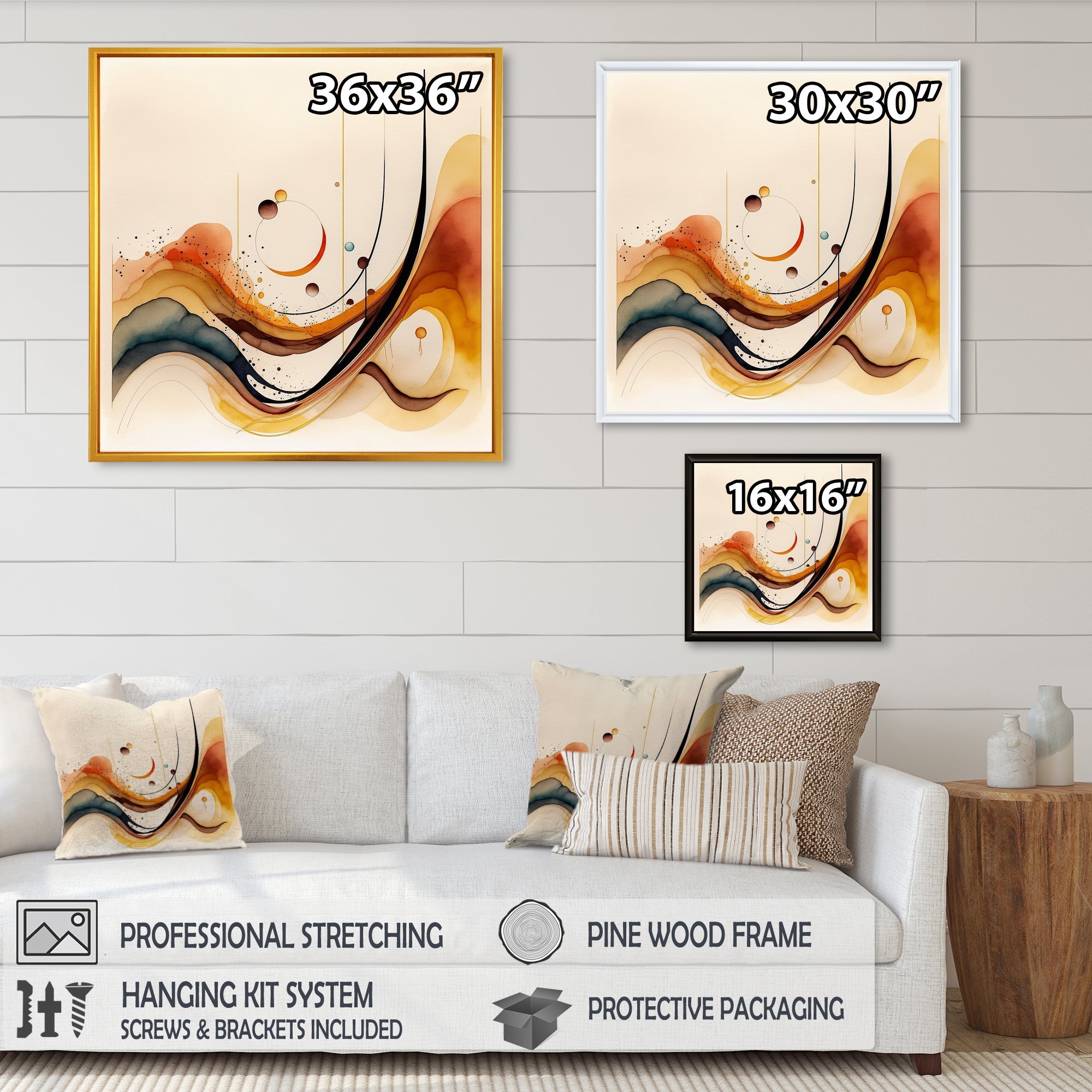 Burnt Orange Waves Abstract V