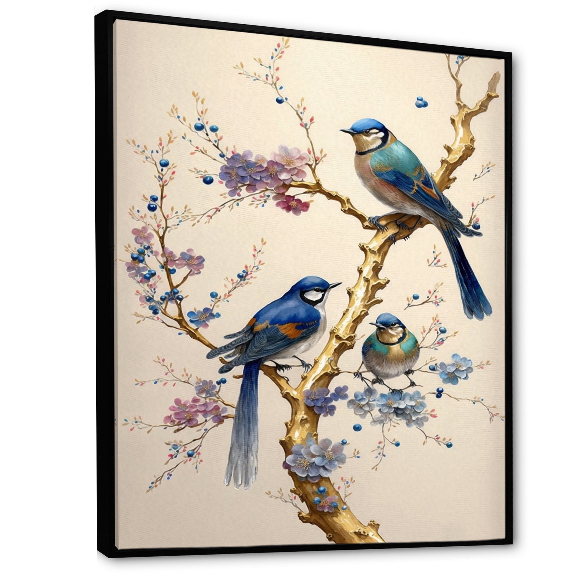 Multicolor Birds On Plum Blossoms Tree VII