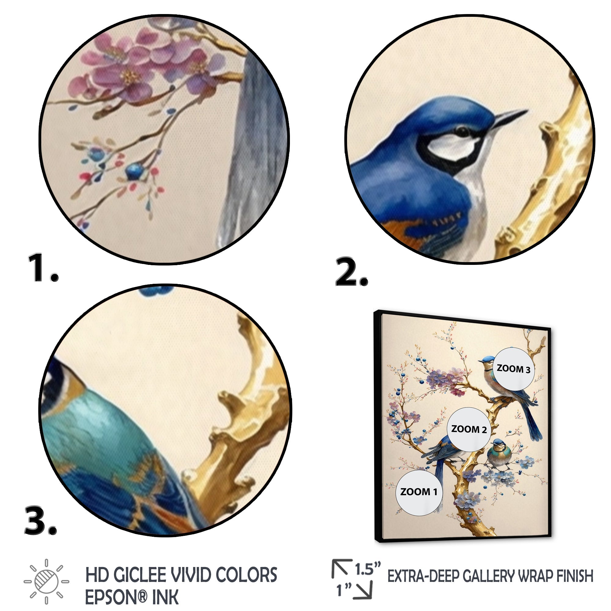 Multicolor Birds On Plum Blossoms Tree VII