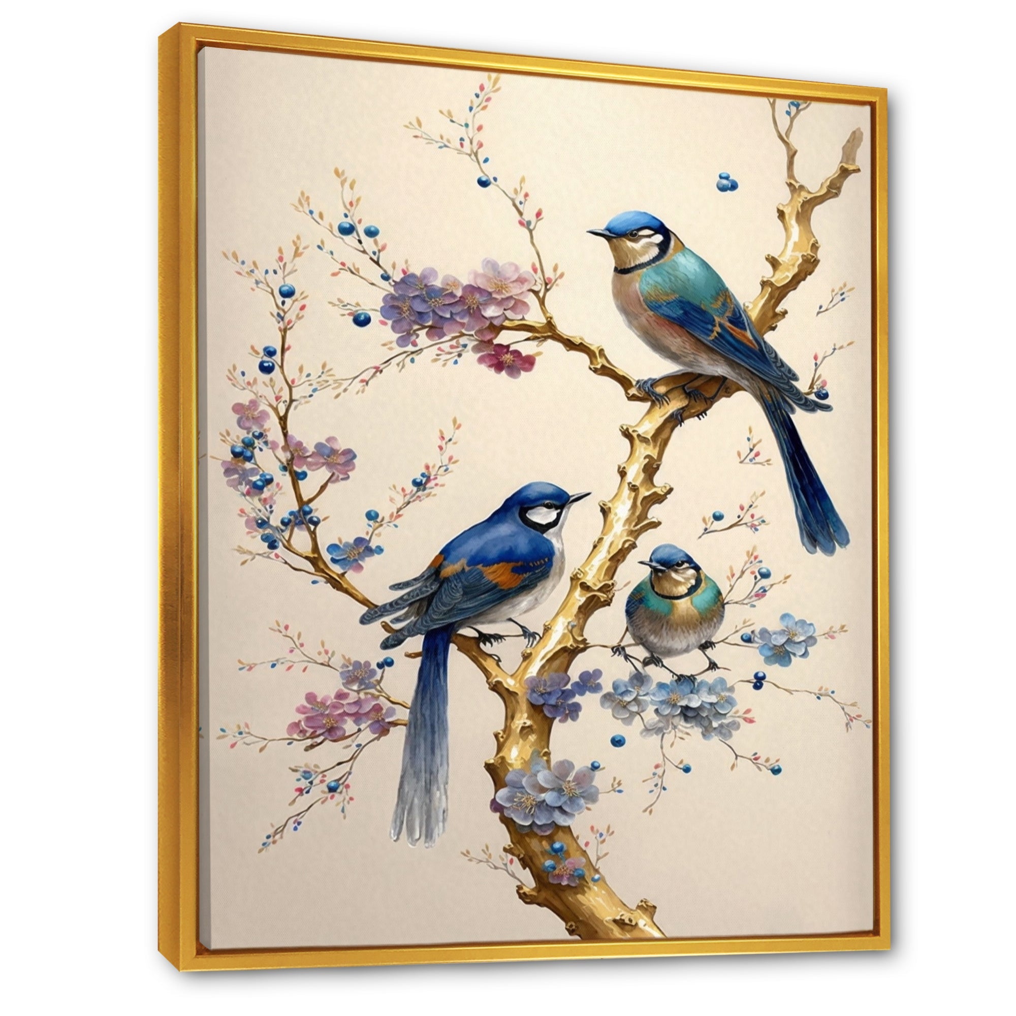 Multicolor Birds On Plum Blossoms Tree VII