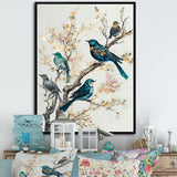 Multicolor Birds On Plum Blossoms Tree IX