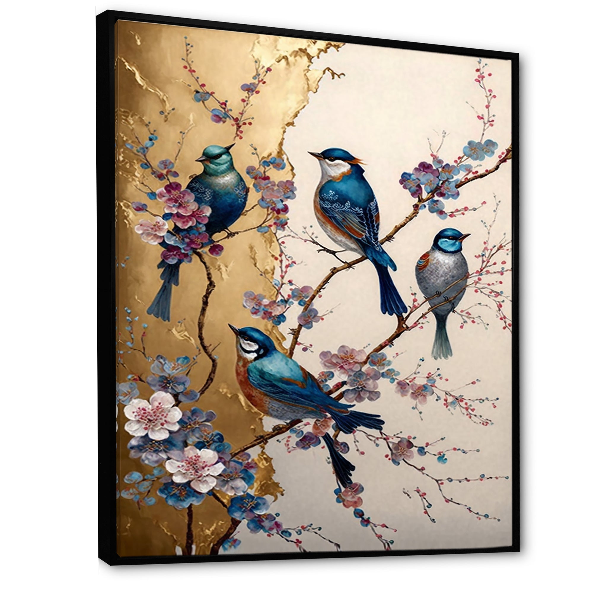 Multicolor Birds On Plum Blossoms Tree II
