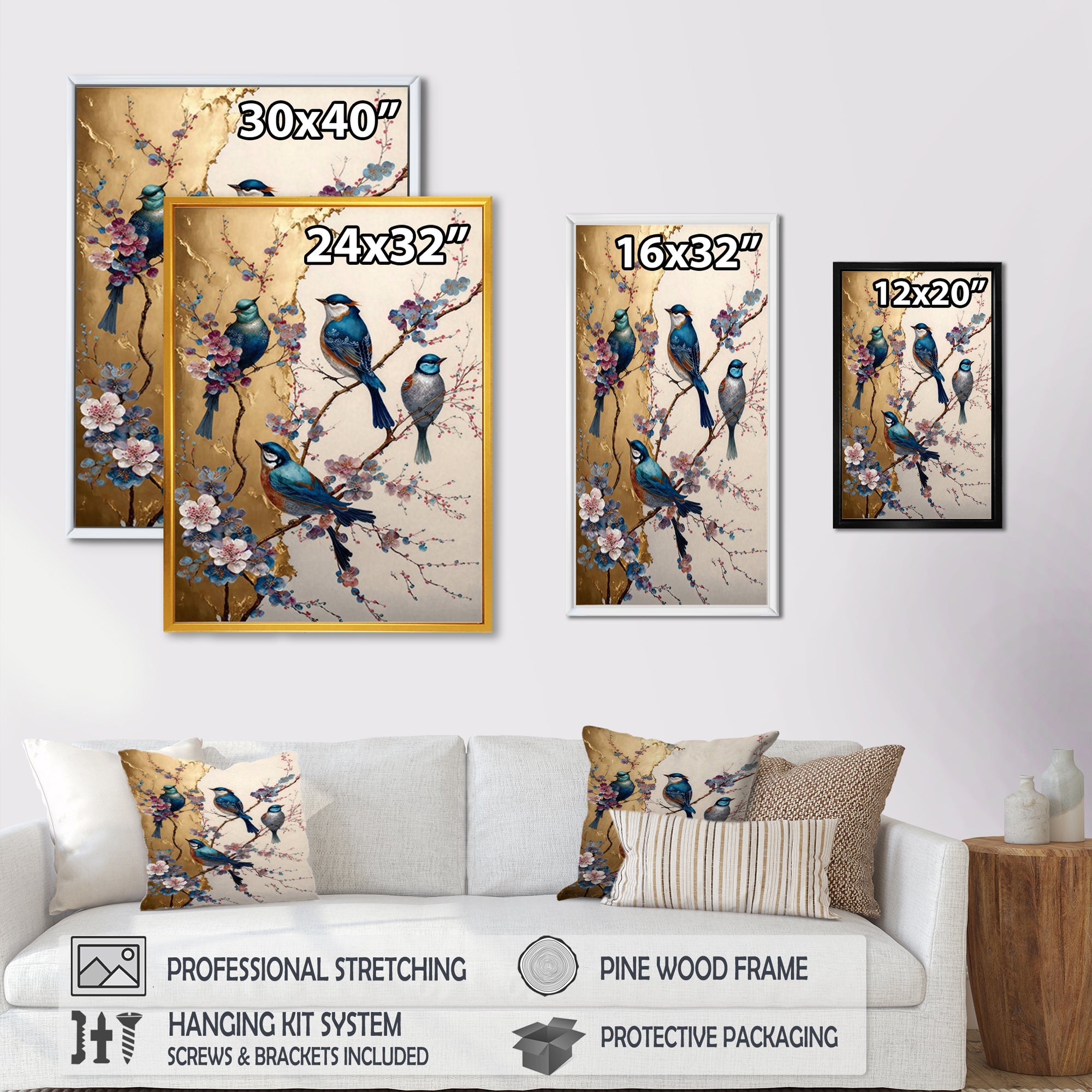 Multicolor Birds On Plum Blossoms Tree II