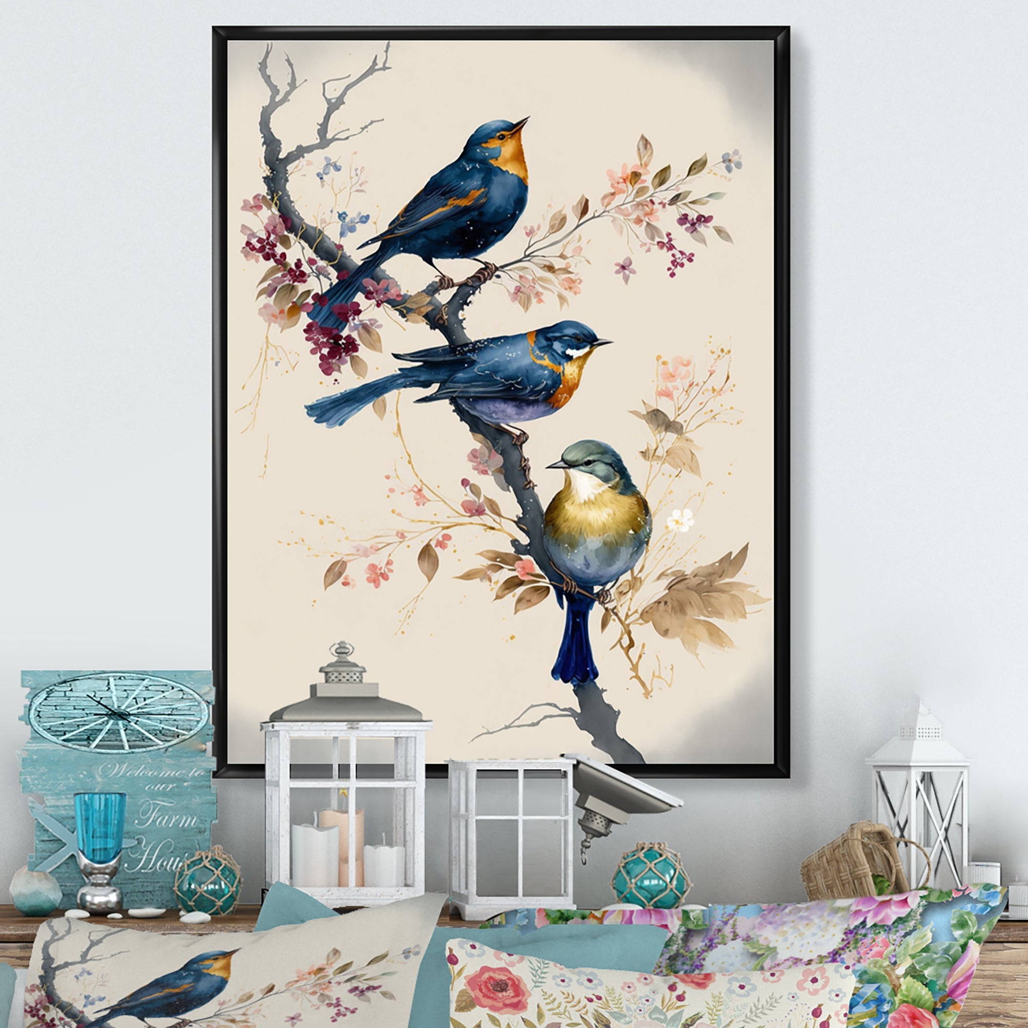 Multicolor Birds On Plum Blossoms Tree XV