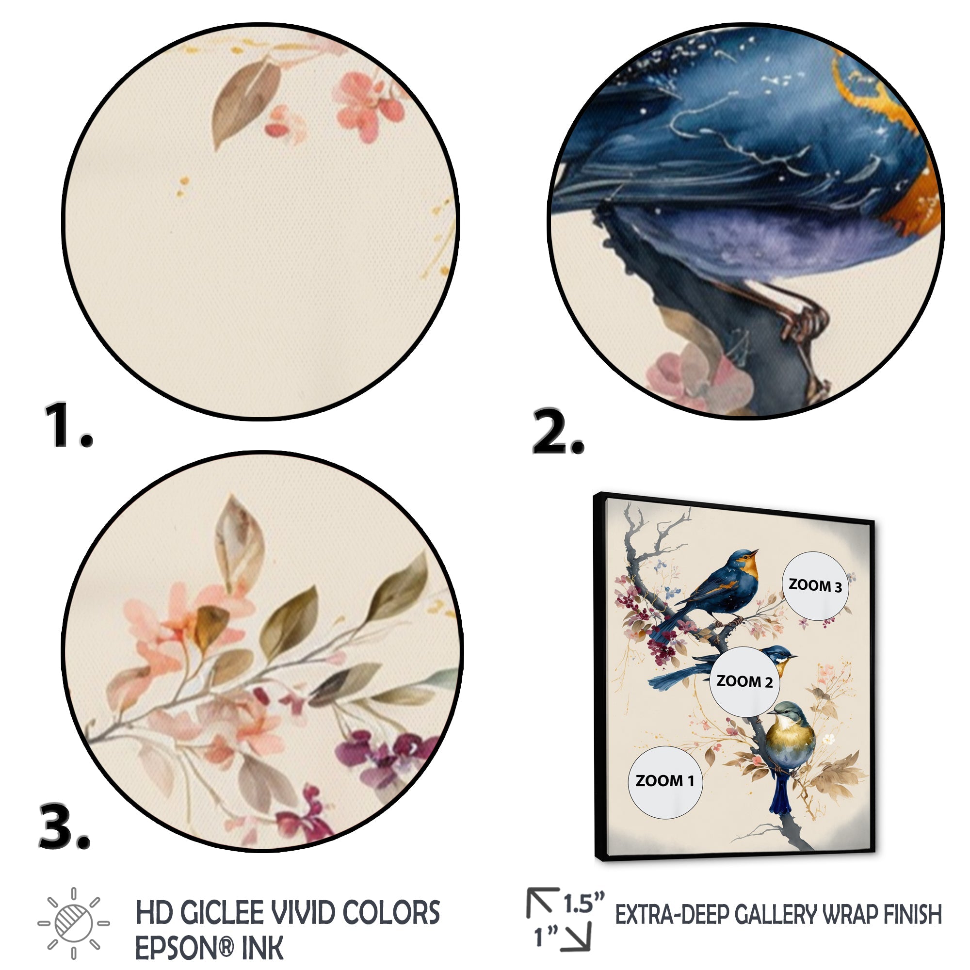 Multicolor Birds On Plum Blossoms Tree XV