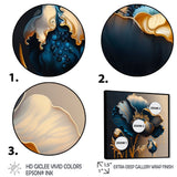 Deep Blue And Gold Single Flower V