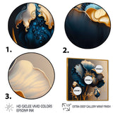 Deep Blue And Gold Single Flower V