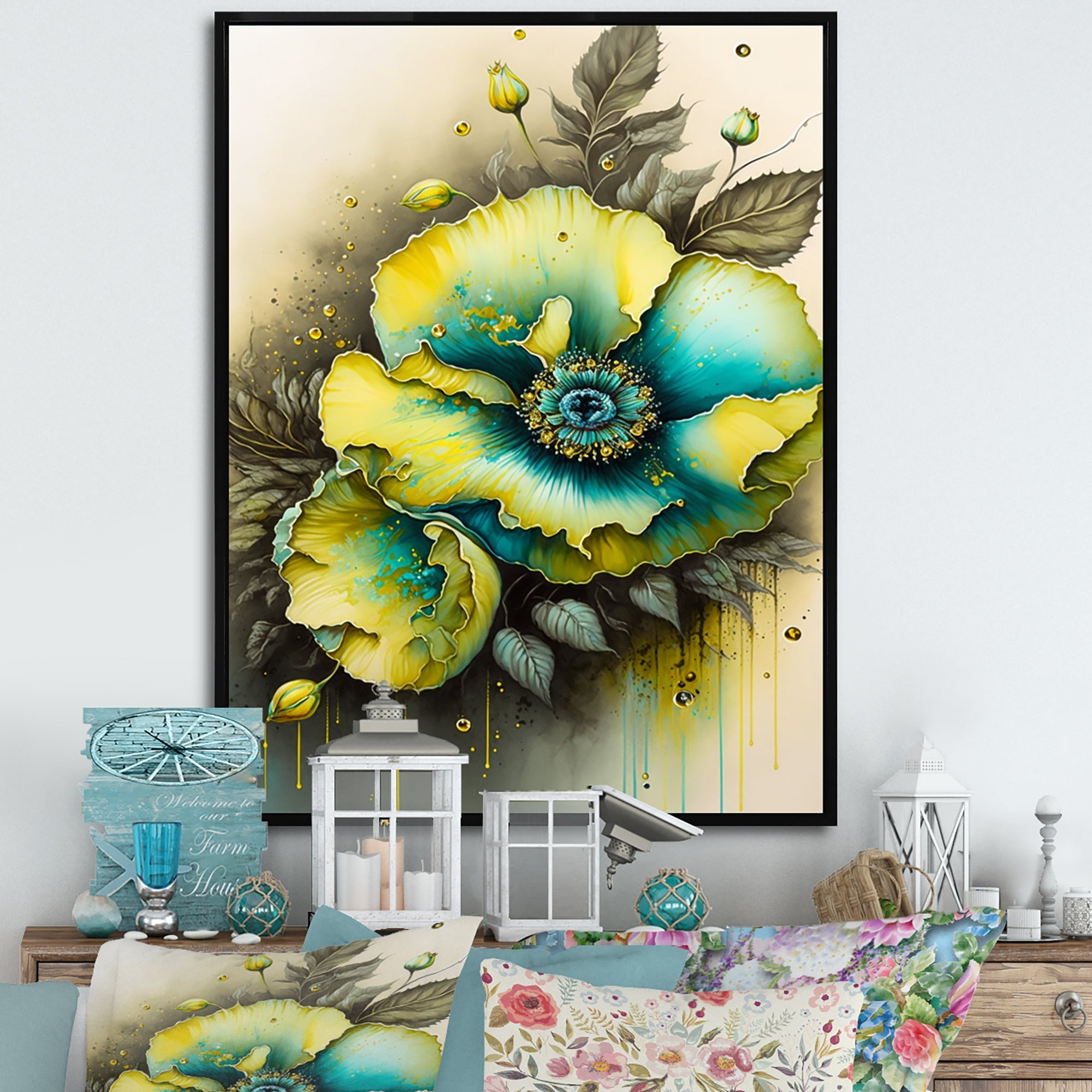 Vibrant Yellow Floral Design