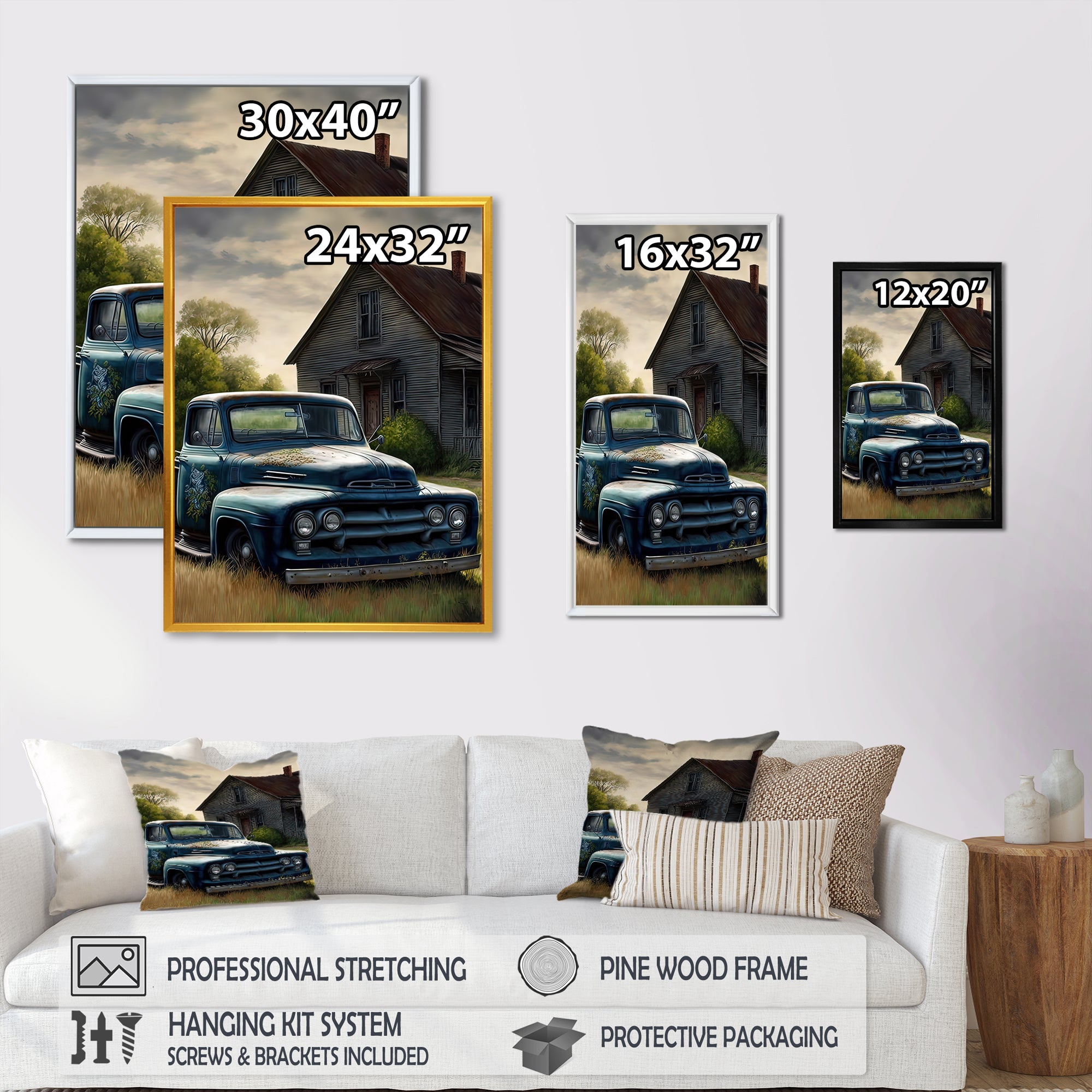 Old American Truck In Barn I