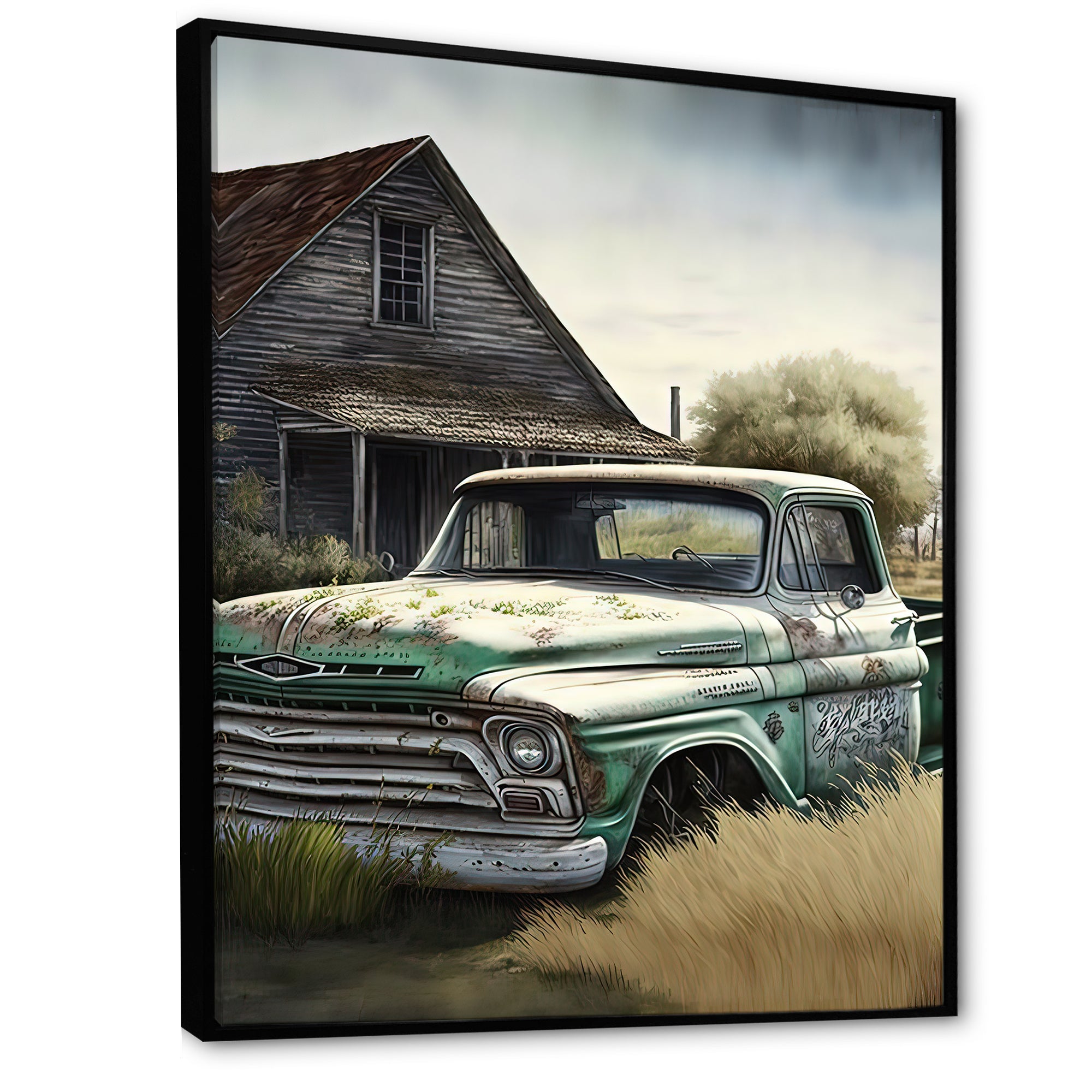 Old American Truck In Barn III