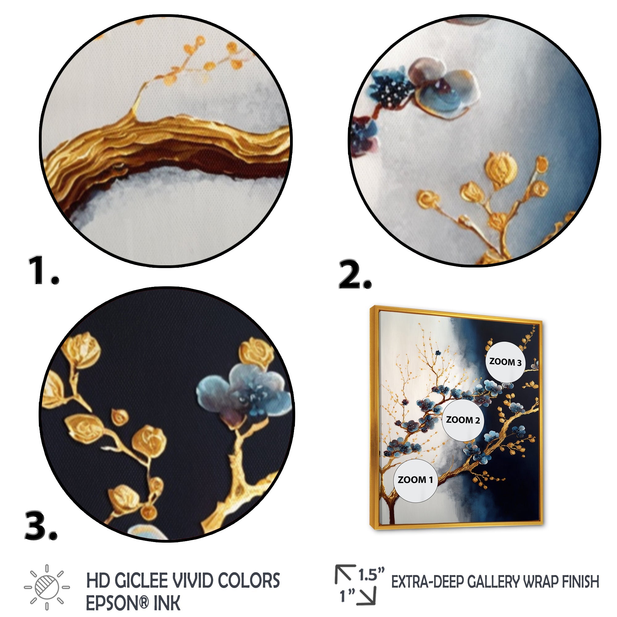 Blue Cherry Blossom Branch VI