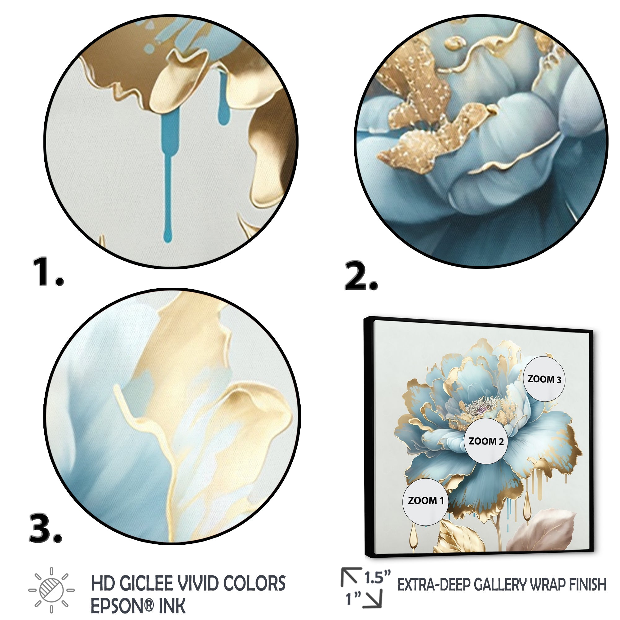 Chic Blue Blooming Flower III