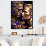 Loving Couple Kissing Floral Design I