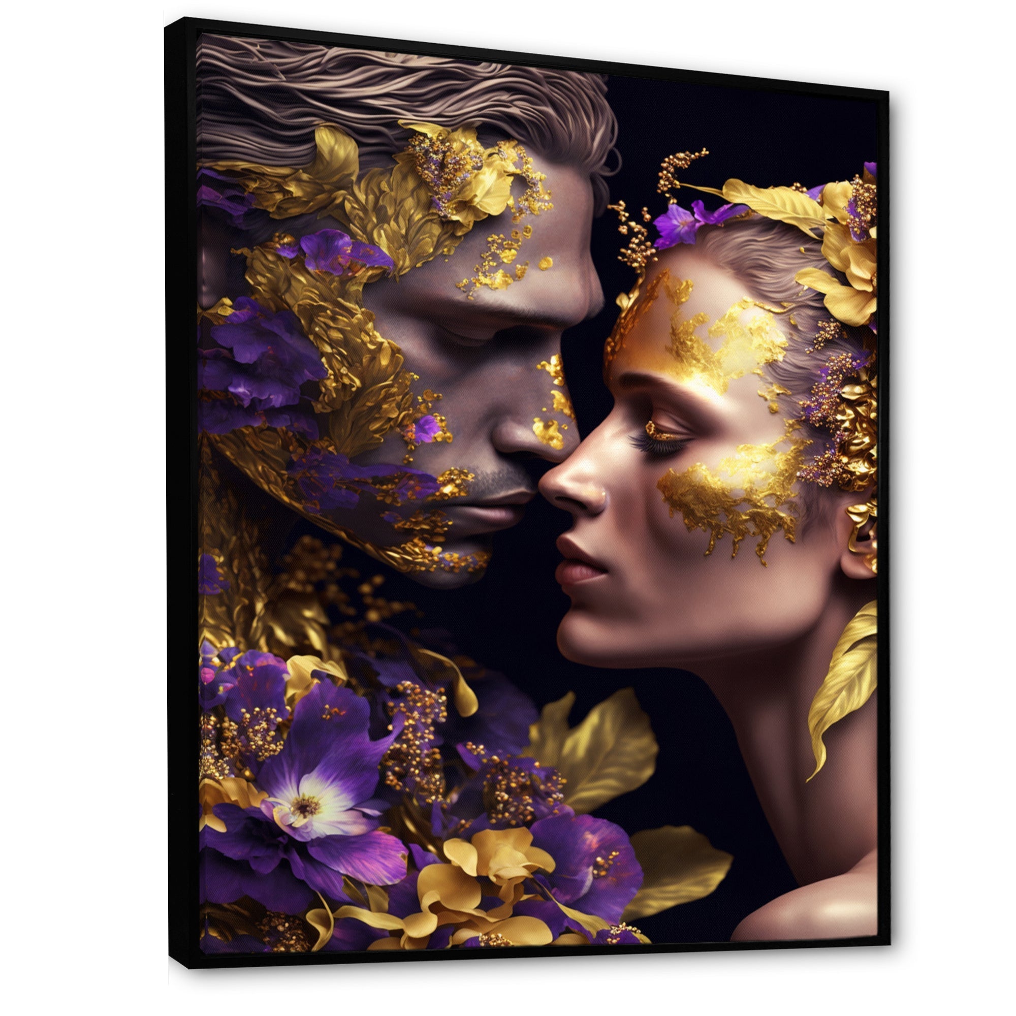 Loving Couple Kissing Floral Design I