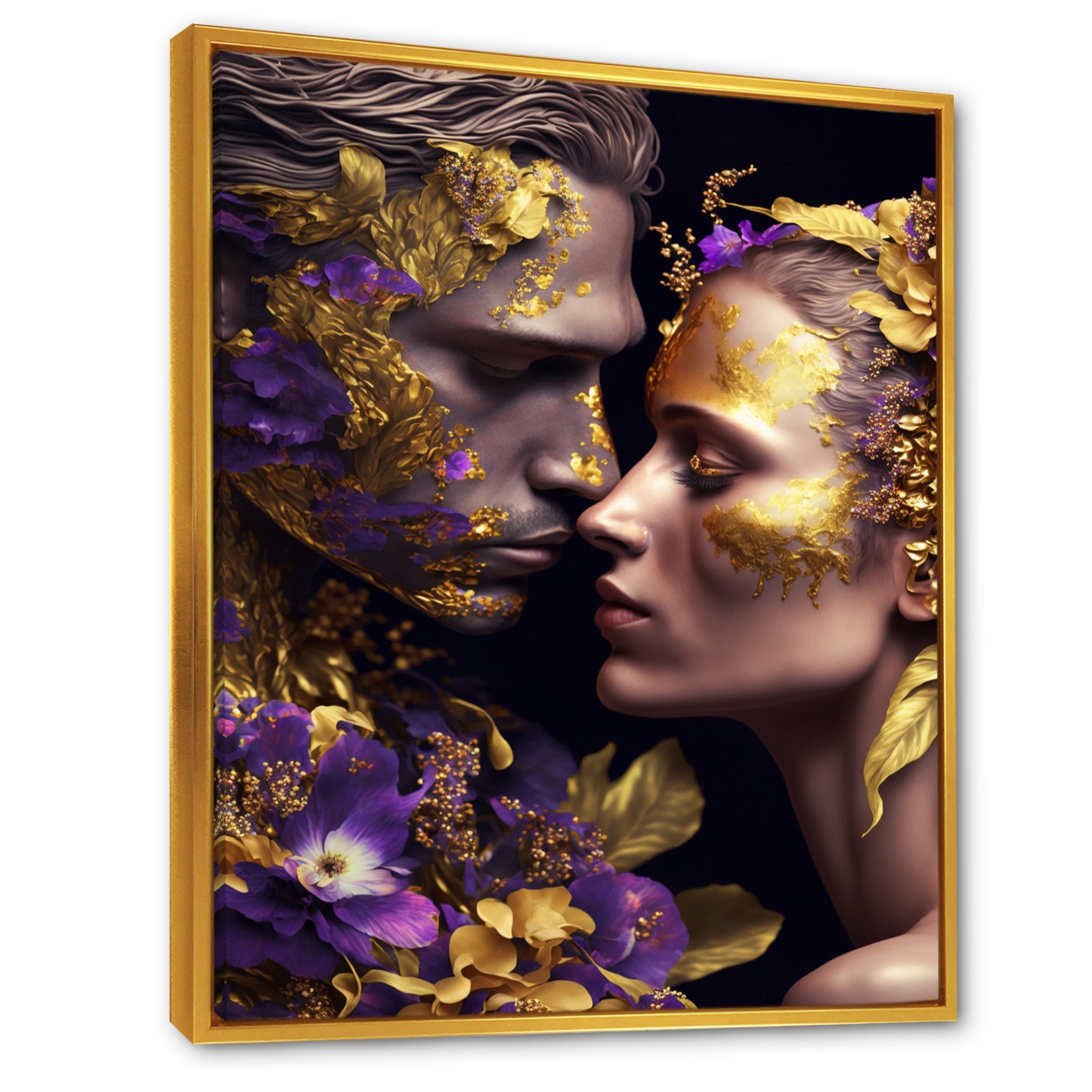 Loving Couple Kissing Floral Design I