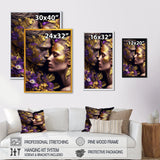 Loving Couple Kissing Floral Design I