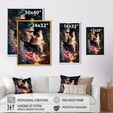 Loving Couple Kissing Floral Design II