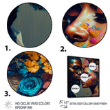 Loving Couple Kissing Floral Design V