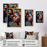 Loving Couple Kissing Floral Design V