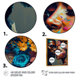 Loving Couple Kissing Floral Design V