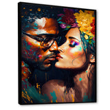 Loving Couple Kissing Floral Design VI