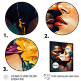 Loving Couple Kissing Floral Design VI