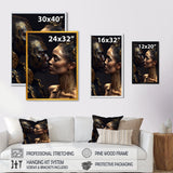 Gold African Amercian Couple Kissing