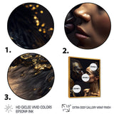 Gold African Amercian Couple Kissing