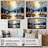 Monochrome Golden Birch Trees By The River IV