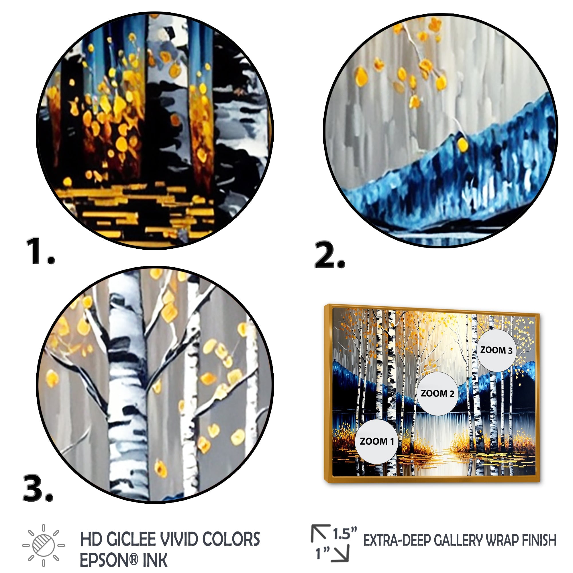 Monochrome Golden Birch Trees By The River IV