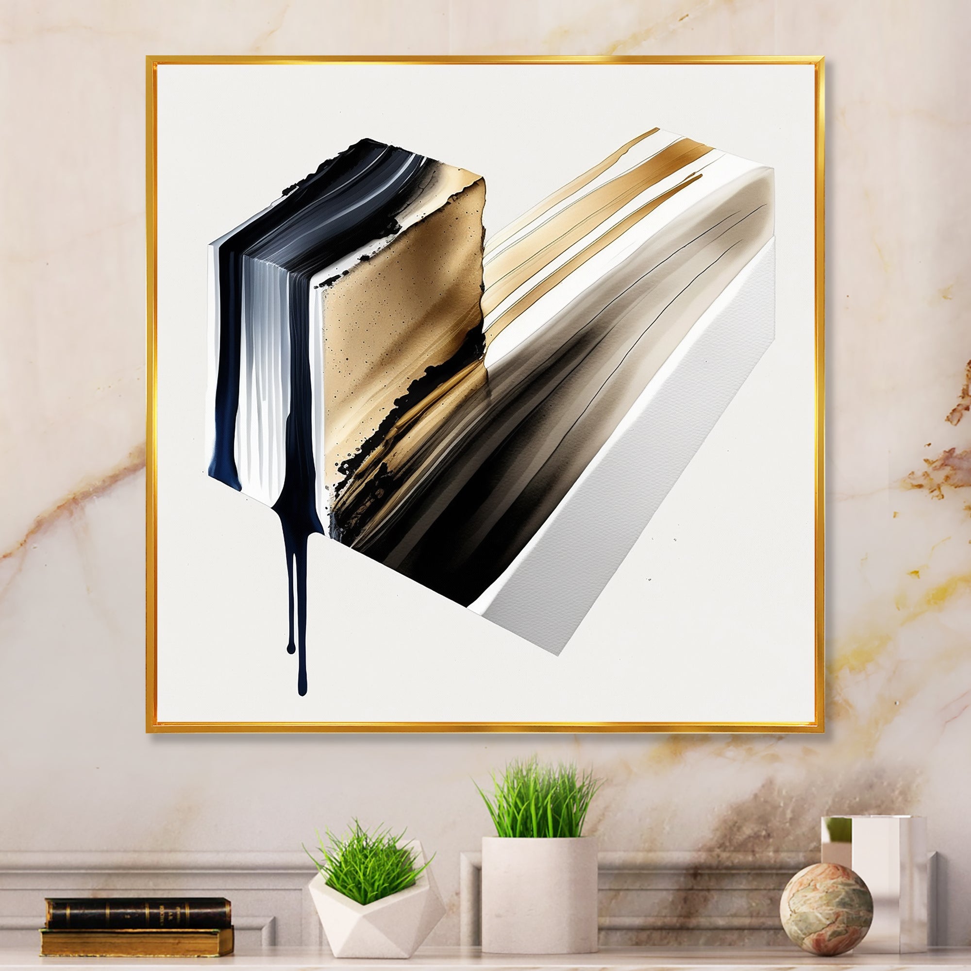 Black And Gold Cubic Expression II