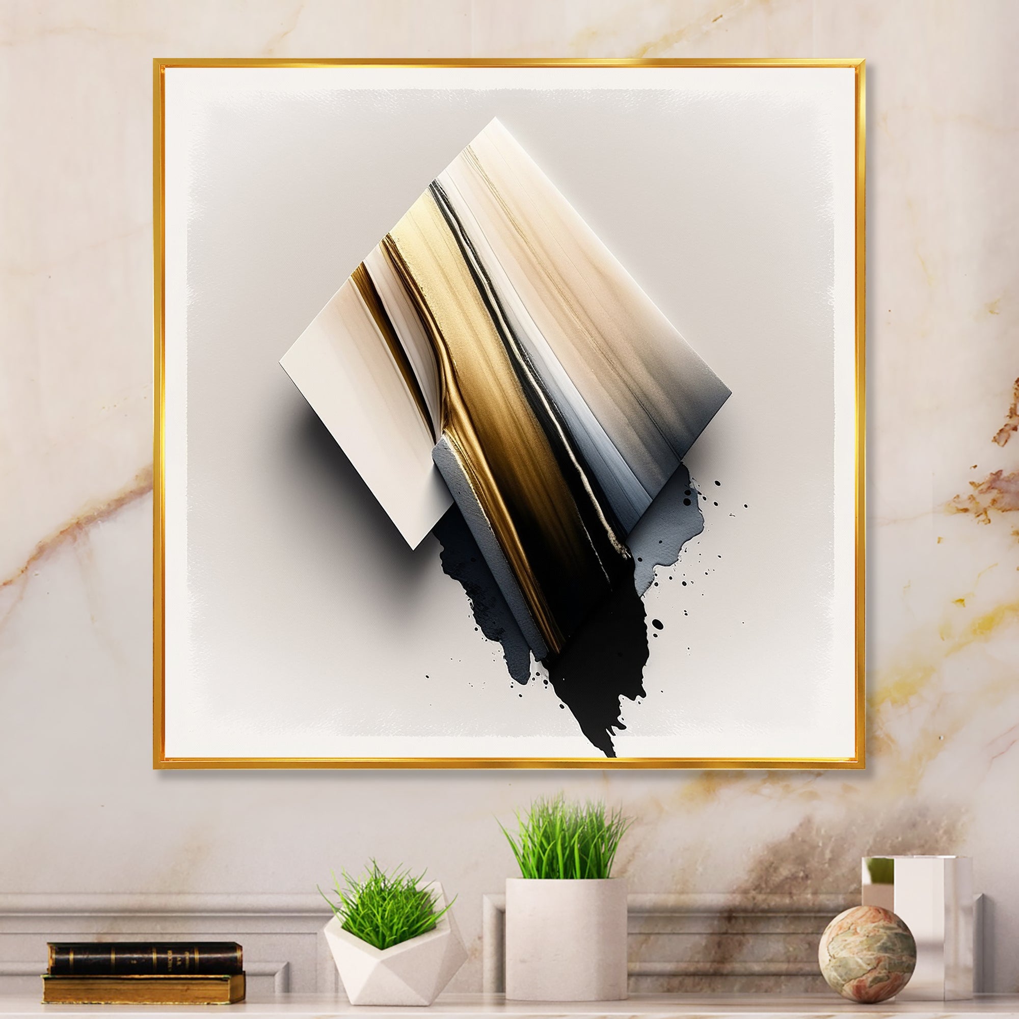 Black And Gold Cubic Expression III