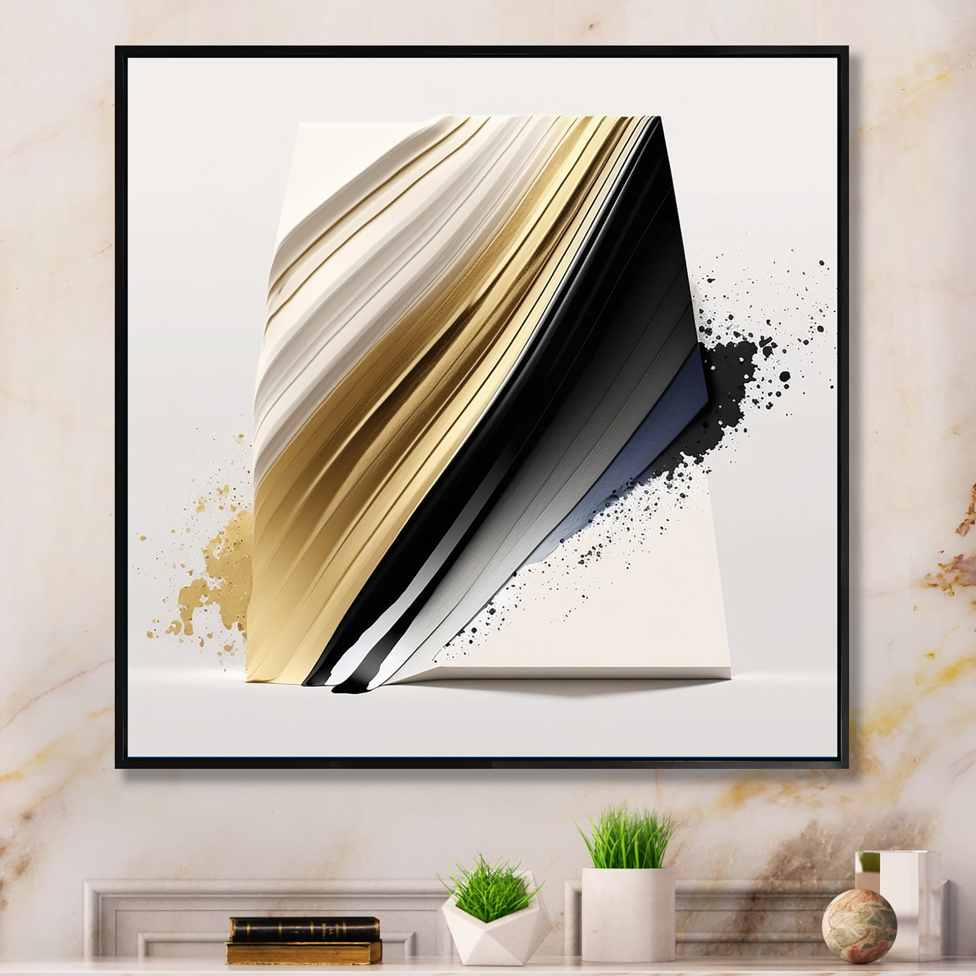 Black And Gold Cubic Expression IV