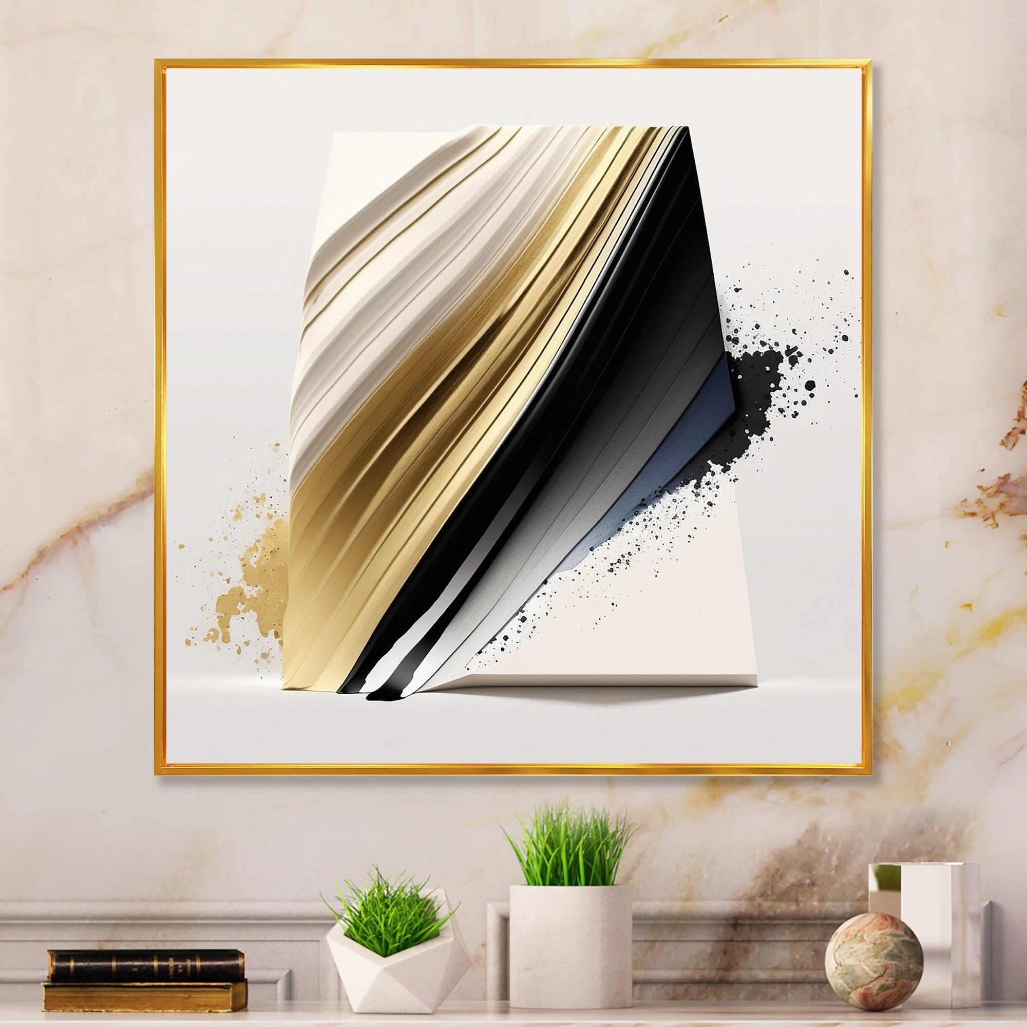 Black And Gold Cubic Expression IV