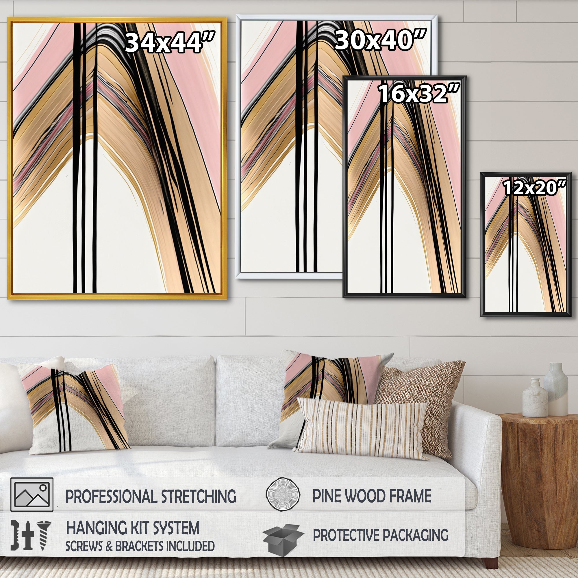 Minimalism Pink And Gold Cubic Fusion V