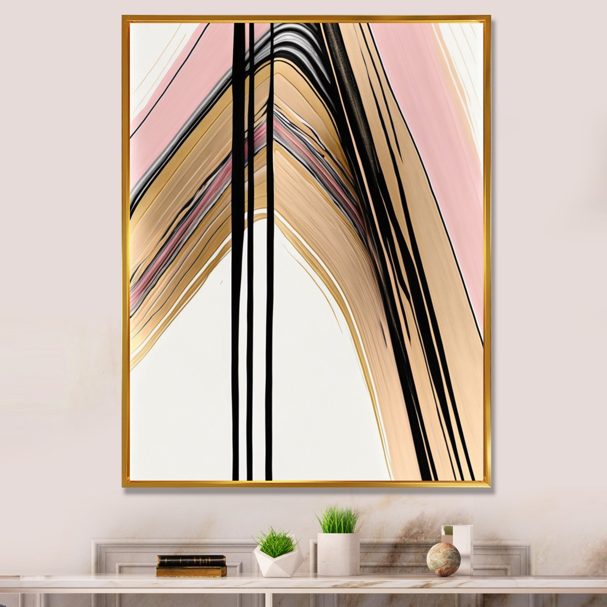 Minimalism Pink And Gold Cubic Fusion V