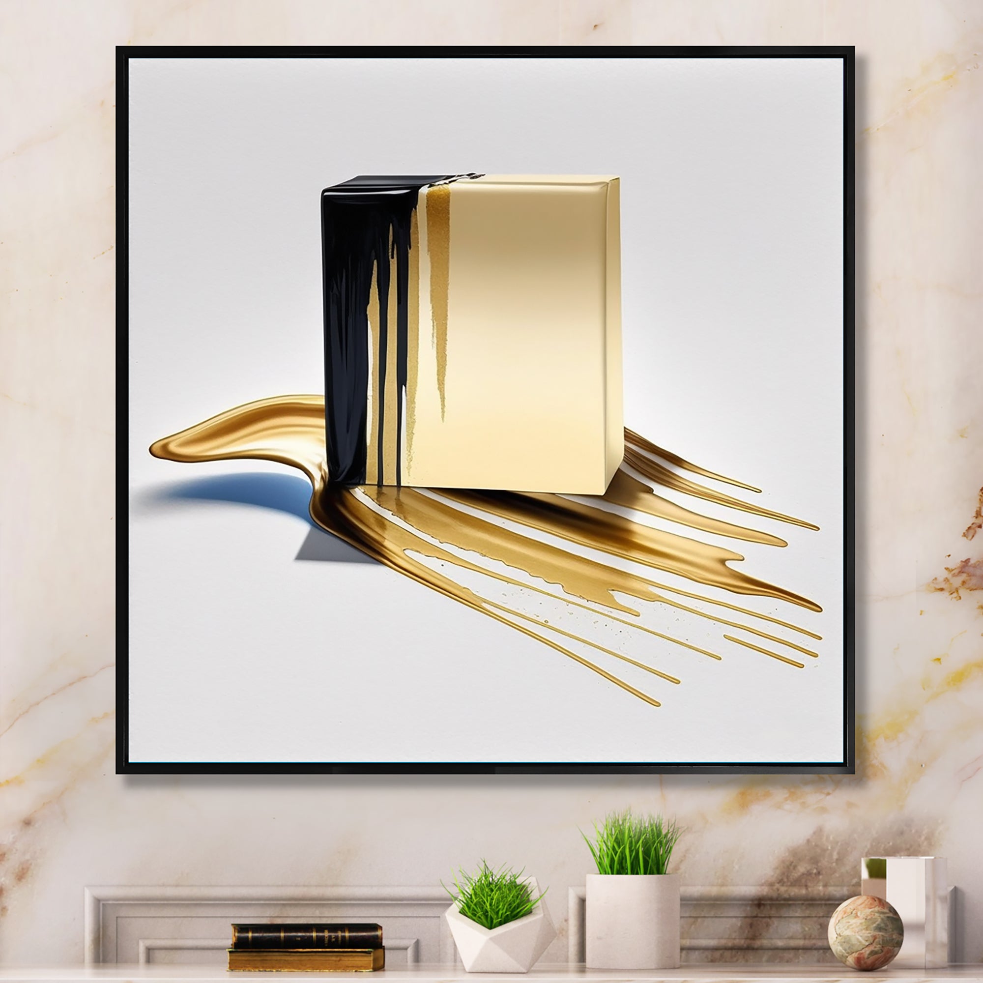 Black And Gold Cubic Expression VIII