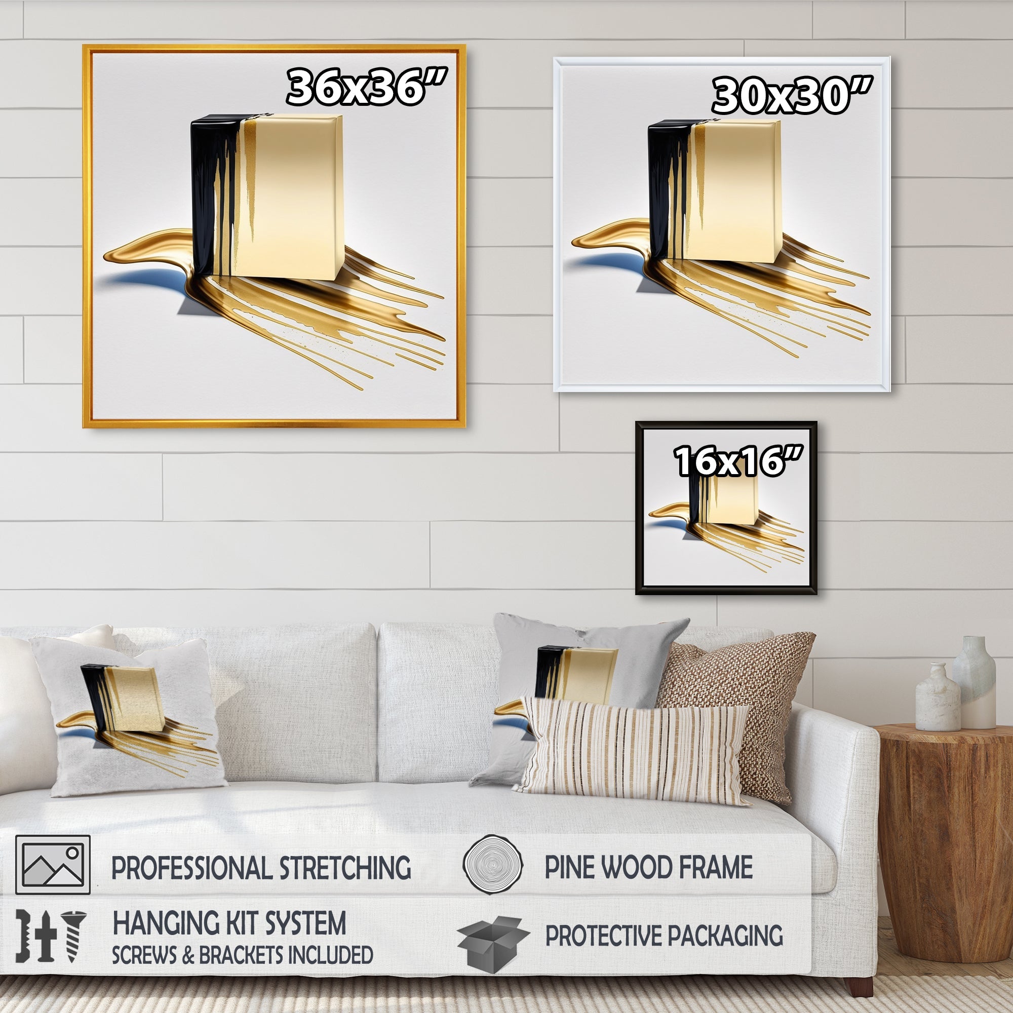 Black And Gold Cubic Expression VIII