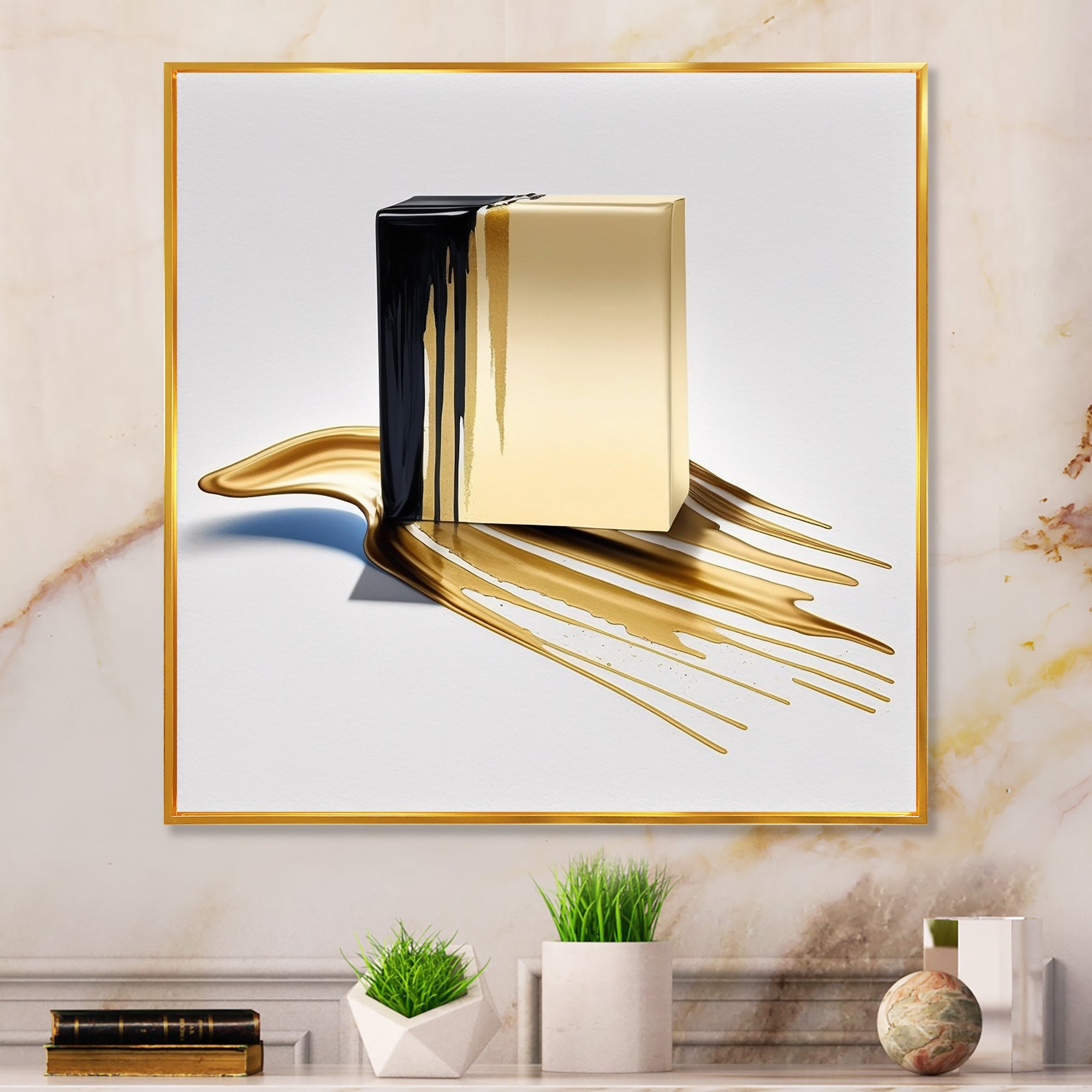 Black And Gold Cubic Expression VIII