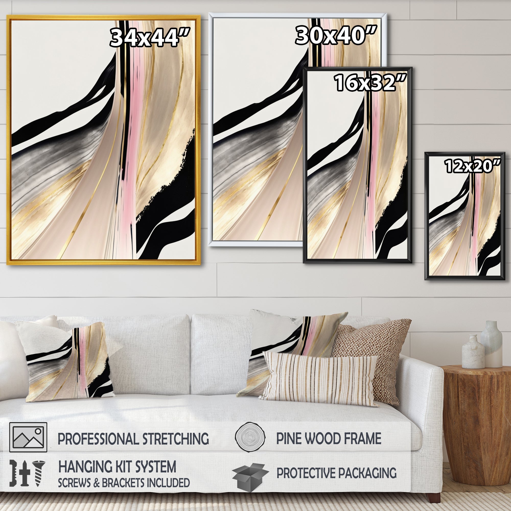 Minimalism Pink And Gold Cubic Fusion VII