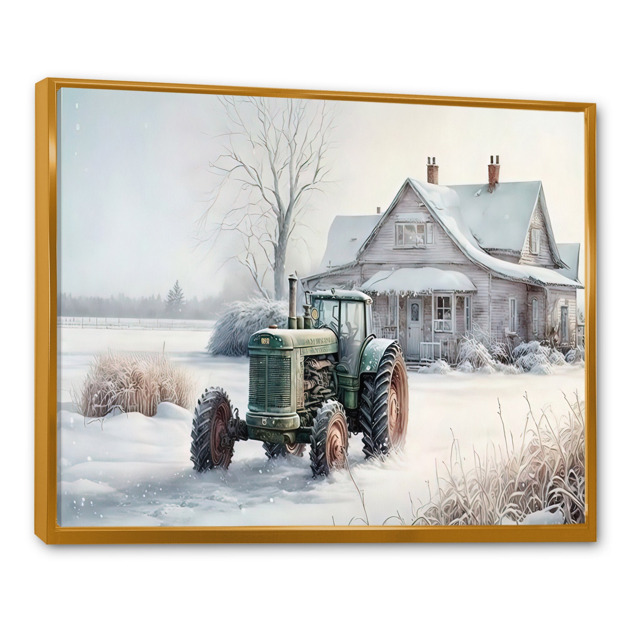 Tractor At The Barn In Winter II
