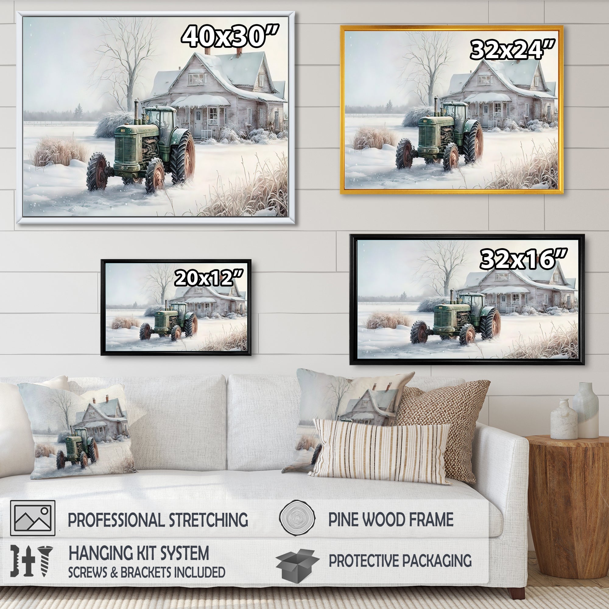 Tractor At The Barn In Winter II