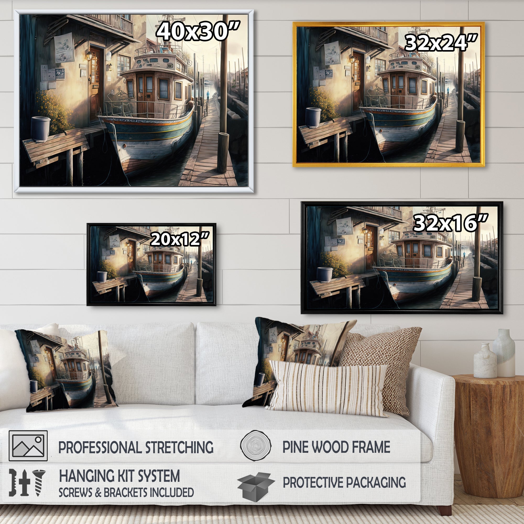 Rustic Port With A Fishing Boat IV