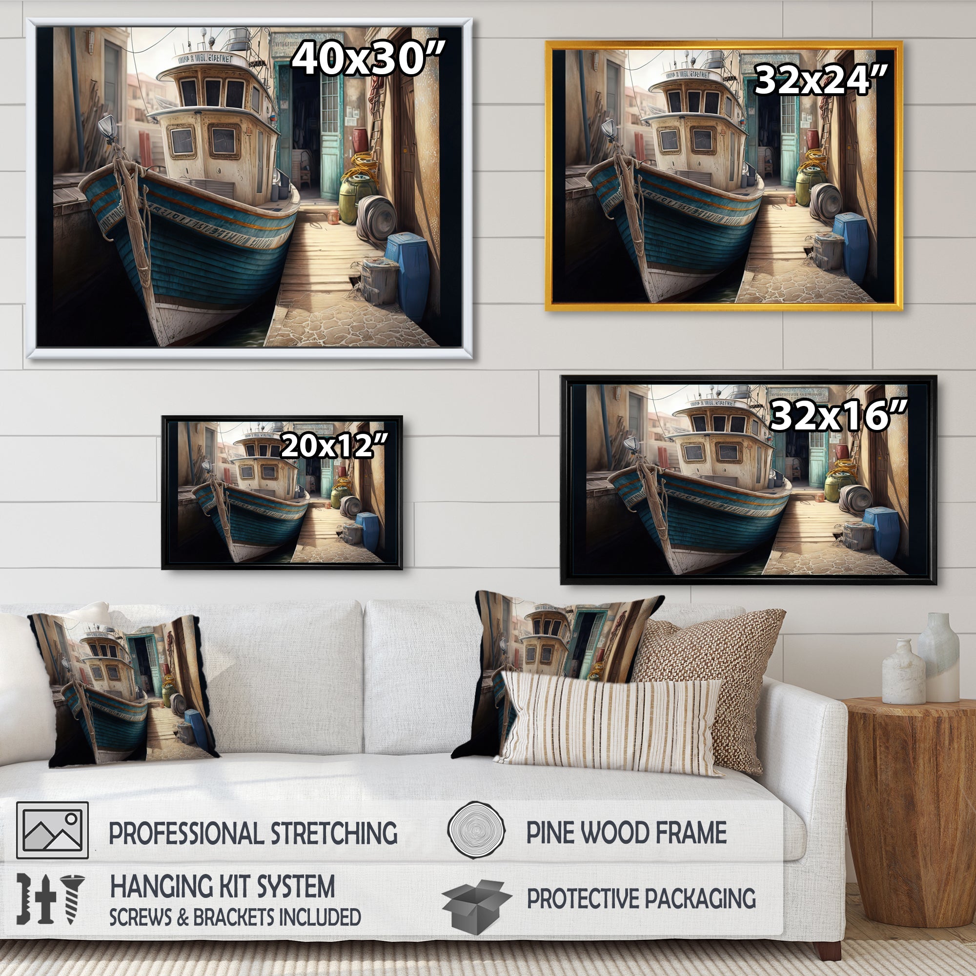 Rustic Port With A Fishing Boat VI